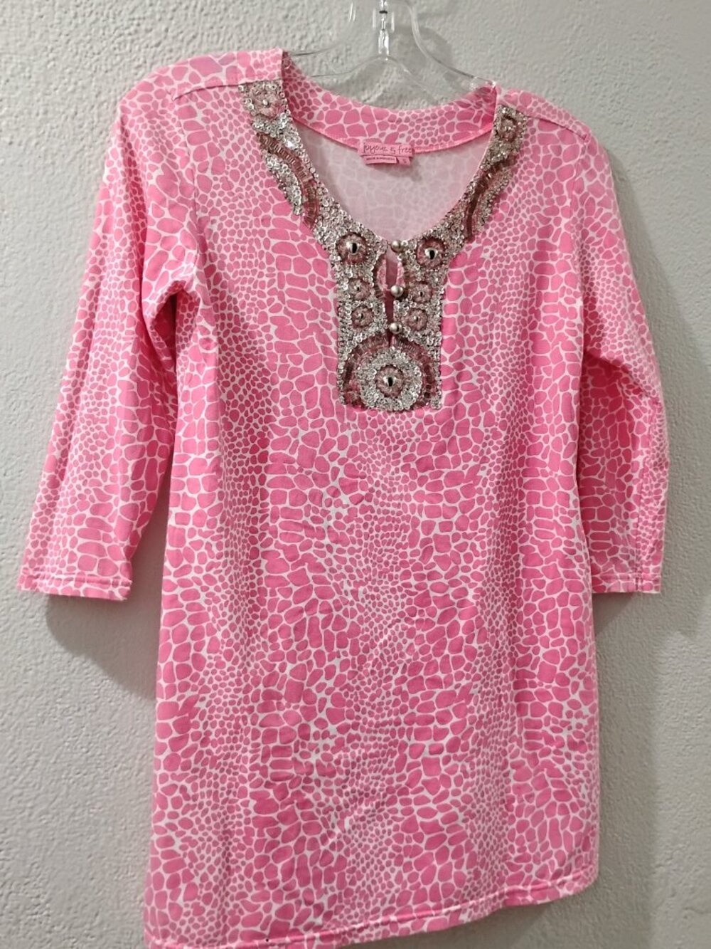 Joyous & Free Womens‎, Size S- Animal Print- 3/4 Sleeve Tunic Top